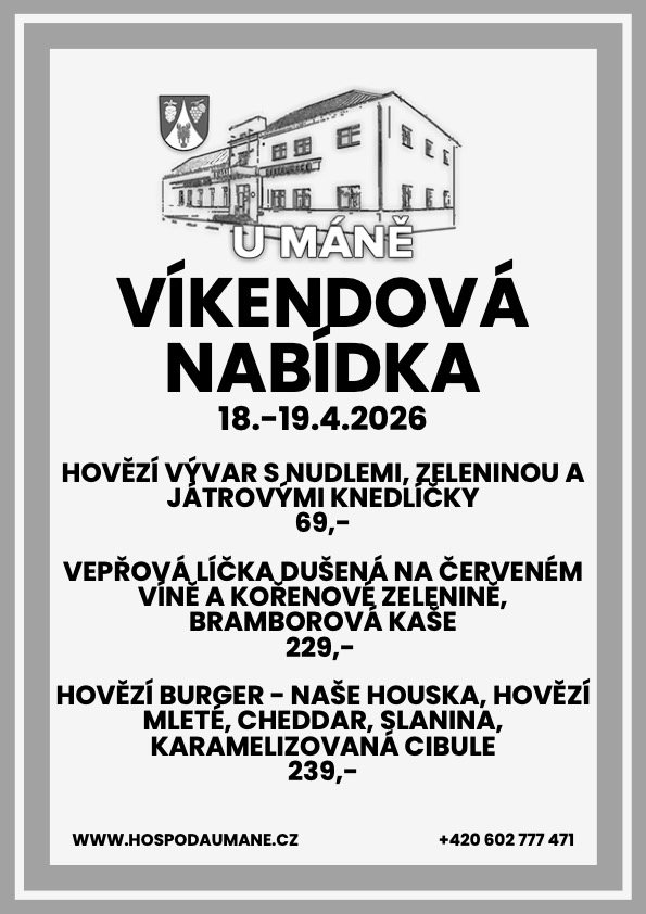 Víkendová nabídka 18.-19.4.2026