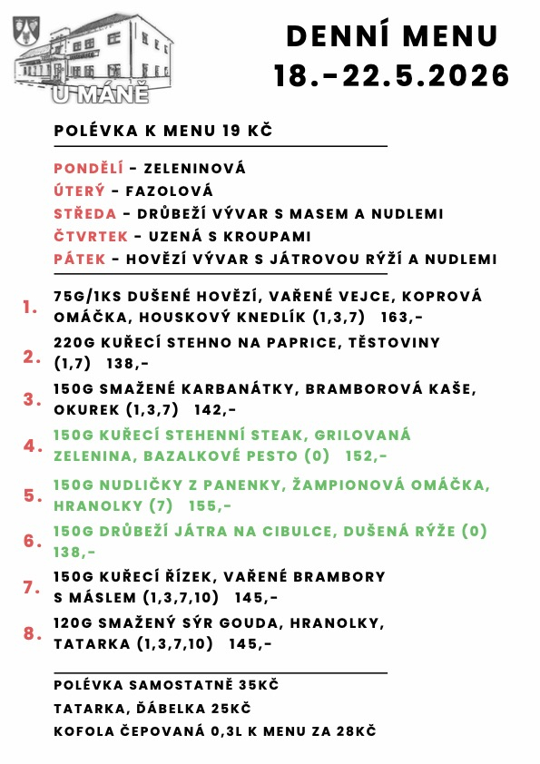 Polední menu 18.-22.5.2026
