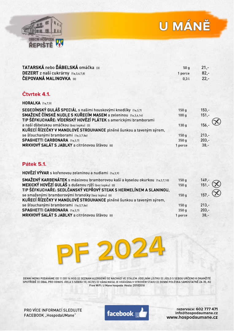 Polední menu na 1.týden