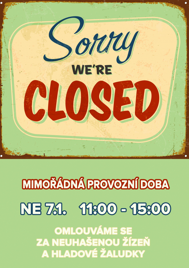 Mimořádná provozní doba v neděli 7.1.